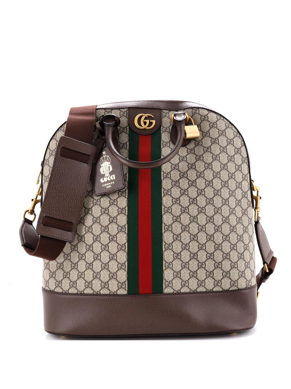 Gucci Savoy Web Bowling Tote Gg Coated #286050G20B